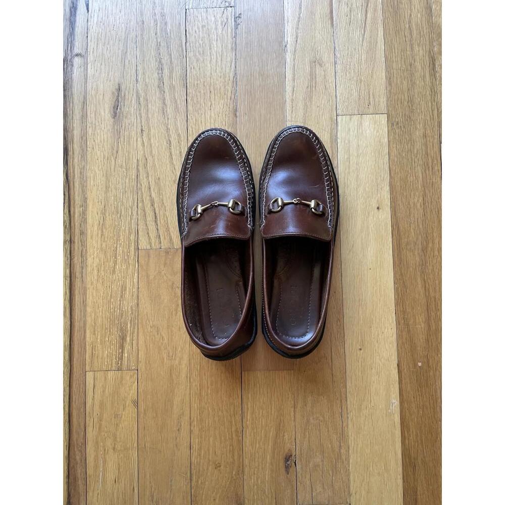 Gucci Brown Horsebit Driving Loafers Size 5.5 Womens Style No. 100 0424B - EUC - Picture 2 of 9